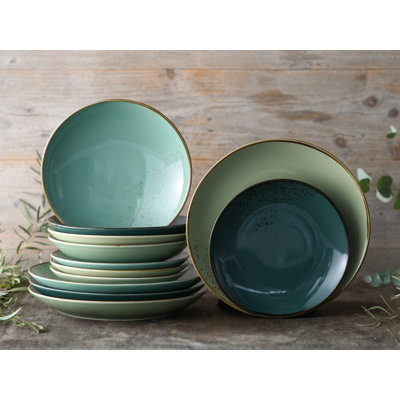 NATURE COLLECTION Stoneware Dinnerware Set 12 Piece - Service for 4