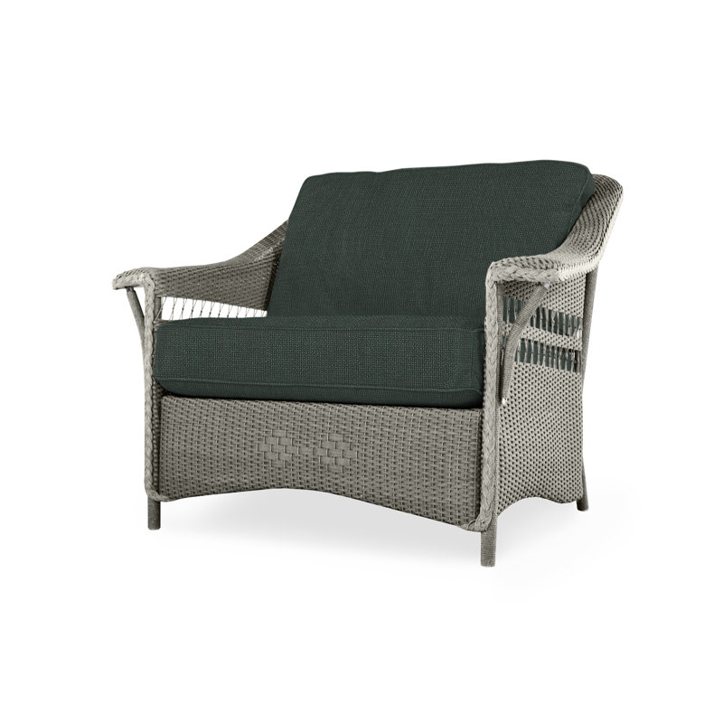 Nantucket Outdoor Lounge Chair, Raindrop Almond, Pewter