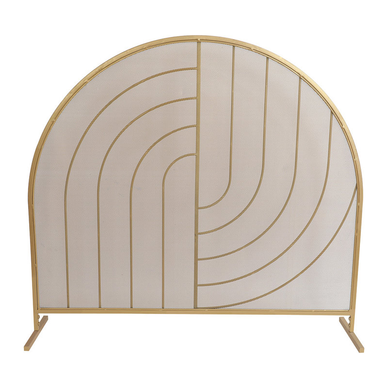 Borel Arched Single Panel Fireplace Screen