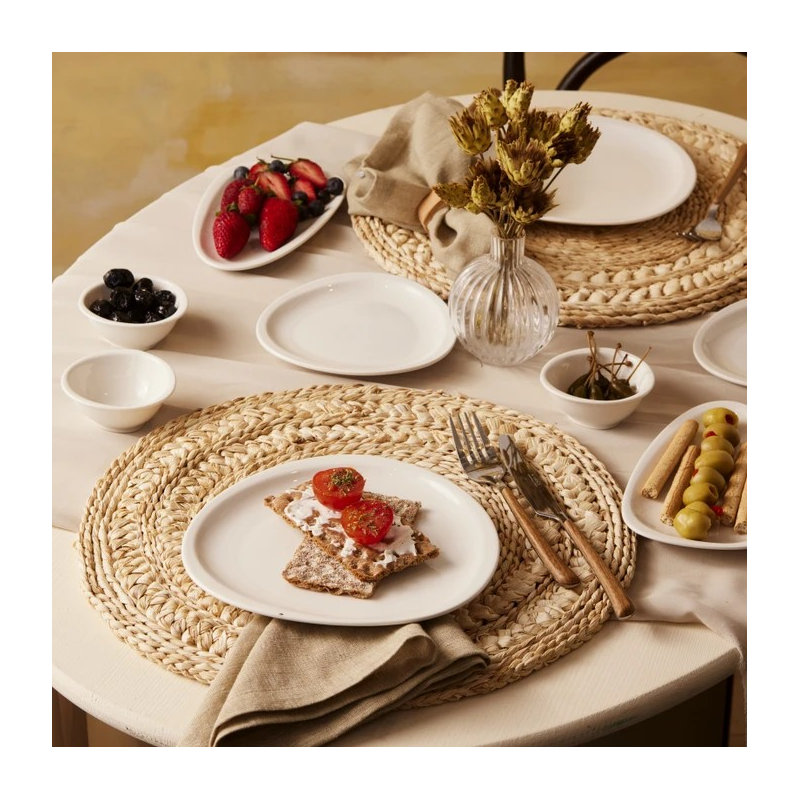 Elegant 26-Piece Breakfast Set, 100% Porcelain | Includes 6 Service Plates (8.5 x 8.5 in), 6 Tea Cups, 6 Saucer Plates (4.7 x 4.7 x 0.8 in), 2 Platters (7.5 x 4.6 in), 2 Cheese Plates (5.9 in), 4 Bowls (3.3 in) | Perfect for Stylish Dining