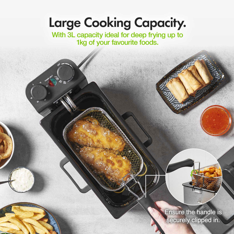 VonShef Deep Fat Fryer 3L Capacity 2000W 