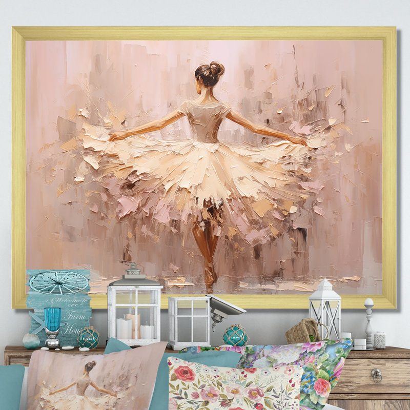 Gagarine - Ballet, art mural, H 34 po x l 44 po, Impression encadrée, Doré