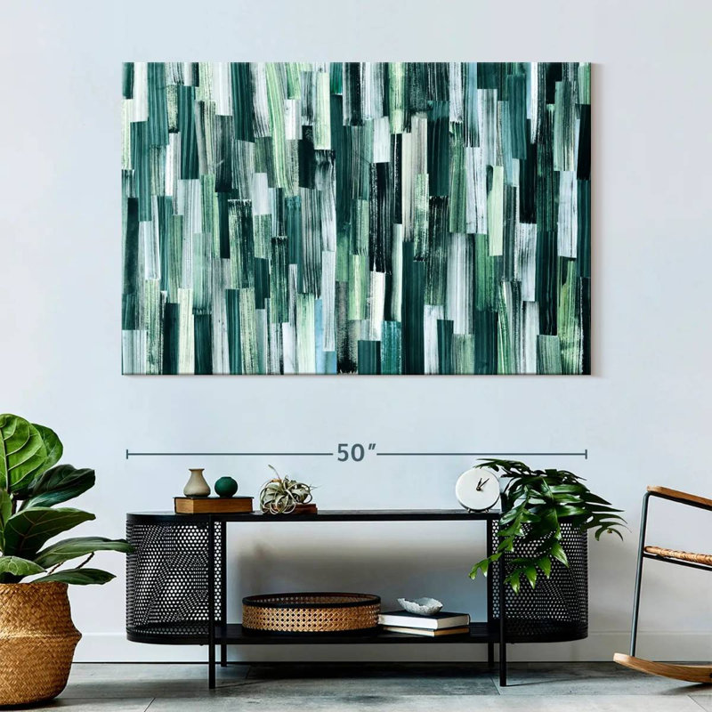 Avery Emerald Brushstrokes, 34" H x 51" W