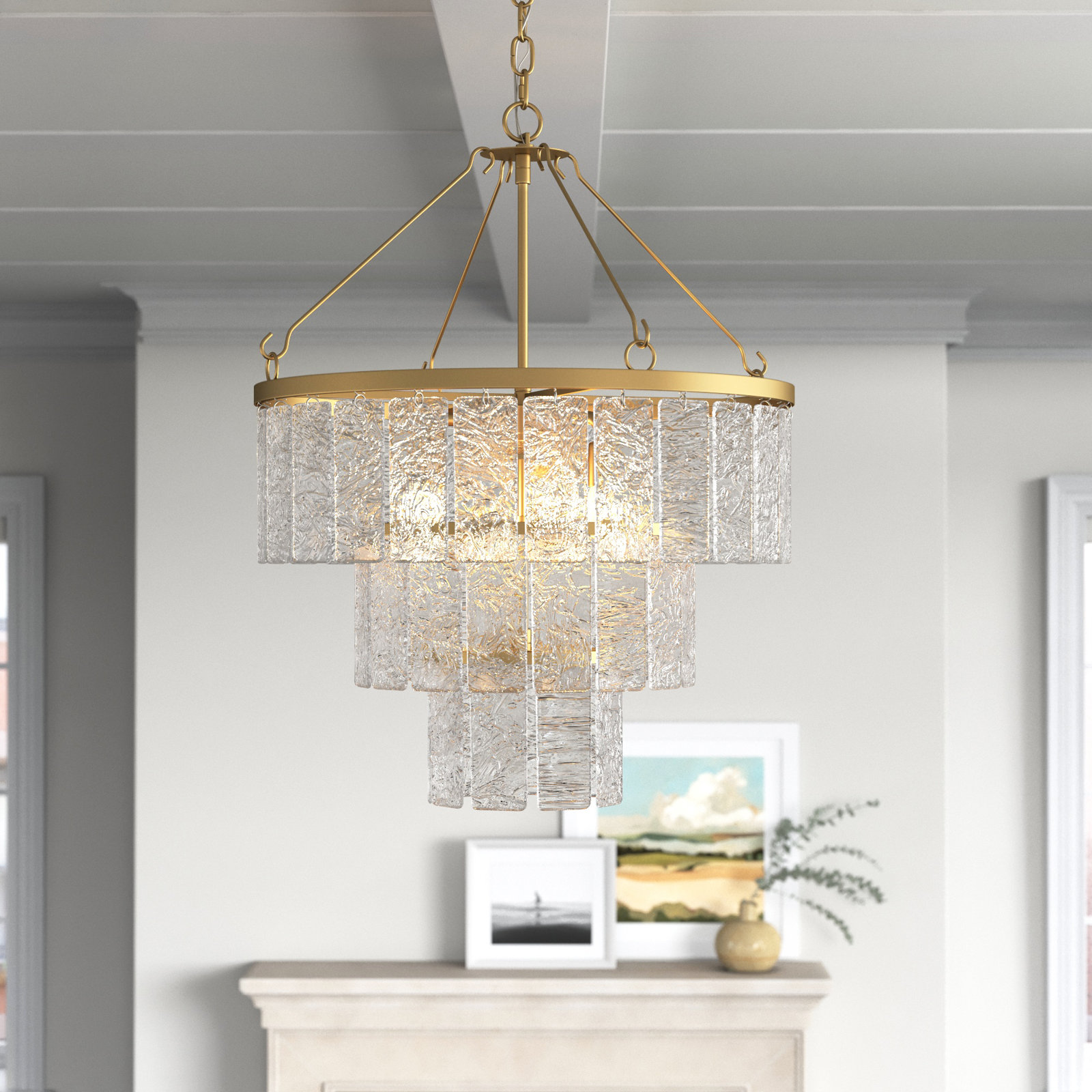 Lockeford 4 - Light Metal Dimmable Tiered Chandelier