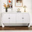 Armoire de rangement à quatre portes avec pieds courbés et armoire d'appoint-1089155804