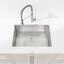 Évier de cuisine en acier inoxydable, lavabo simple encastré à la main en nickel brossé de 27 po x 19 po-126235781