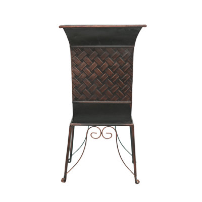 Support à fleurs en métal en bronze antique