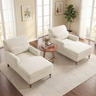 Chaise longue Glodi Erbes en bois massif de 37,01 po (ensemble de 2)