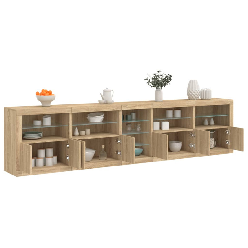 Mashari 283cm Sideboard, Sonoma Oak