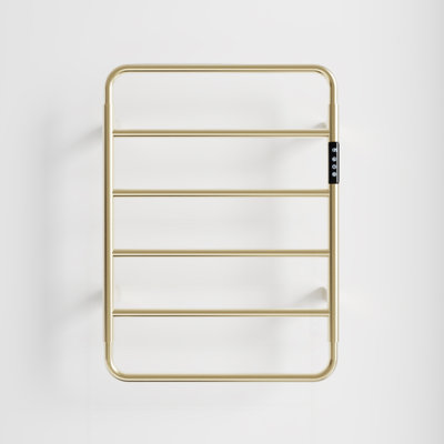 18.7" Heated Towel Rack For Bathroom,Wall Mounted With Intelligent Touch Screen Timer, 6-Bar Towel Warmer, 304 Stainless Steel Polished, Plug-In/Hard-Wired