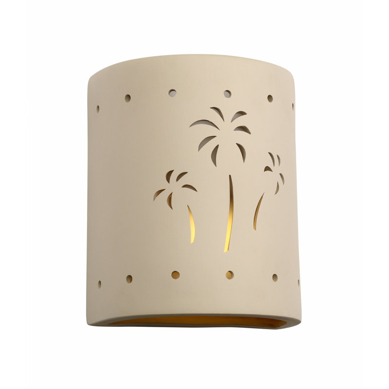 Hockinson Ceramic Outdoor Wall Light, LED Bulb Included, 10" H x 8" W x 5" D, Cottonwood