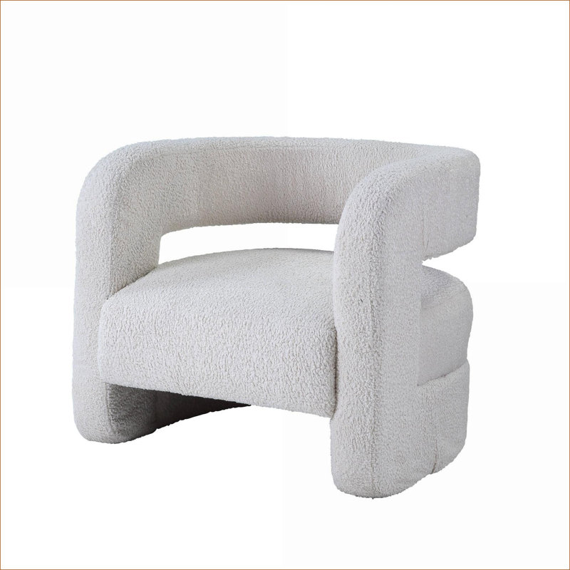 Fauteuil d'appoint rembourré en sherpa Yitua Snow White Teddy