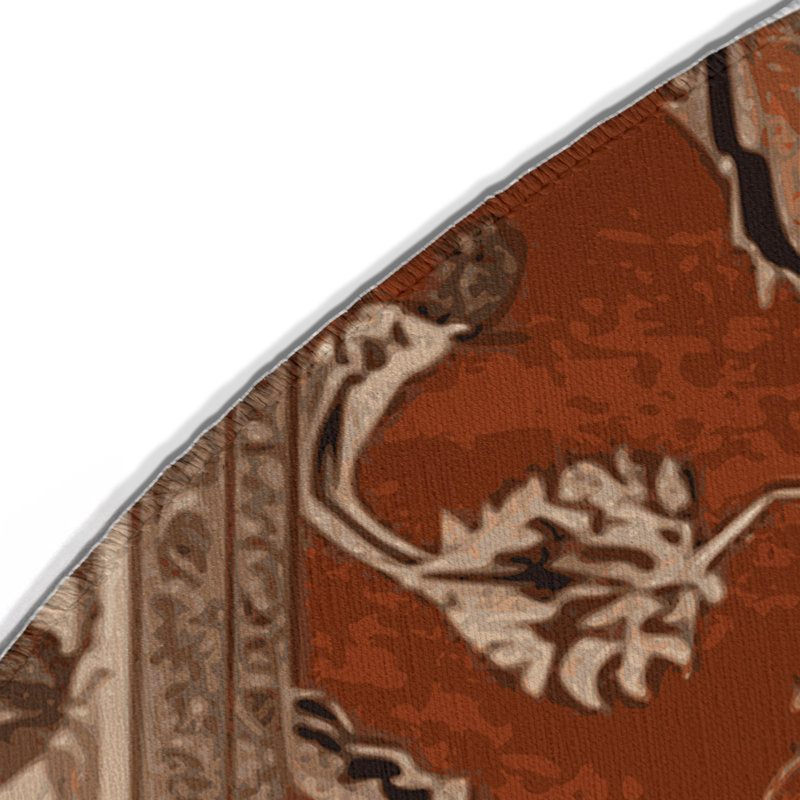 Tapis d'intérieur et d'extérieur brun Persian, Rond 5 pi