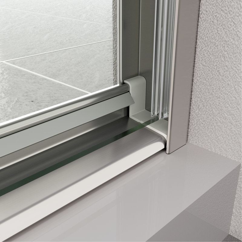 Bypass Shower Door - 50 54" X 70", Chromed, 1/4" Tempered Glass, Sliding, Leak Resistance Sliding Explode Film, Good Leakage