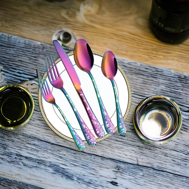 Ensemble de couverts Coleden - Service pour 4, Arc-en-ciel