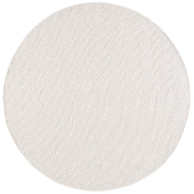 Tapis de couleur unie en laine / coton tissé à la main de couleur unie en ivoire
