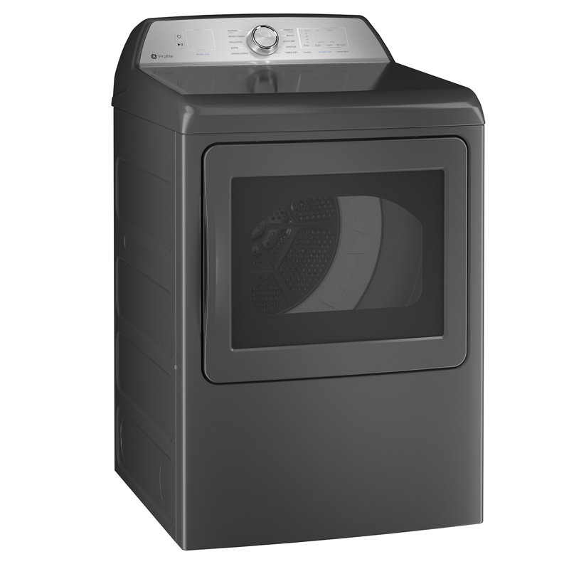 Ge Profile 7.4 Cu. Ft. Capacity Aluminized Alloy Drum Electric Dryer With Sanitize Cycle And Sensor Dry, Diamond Gray