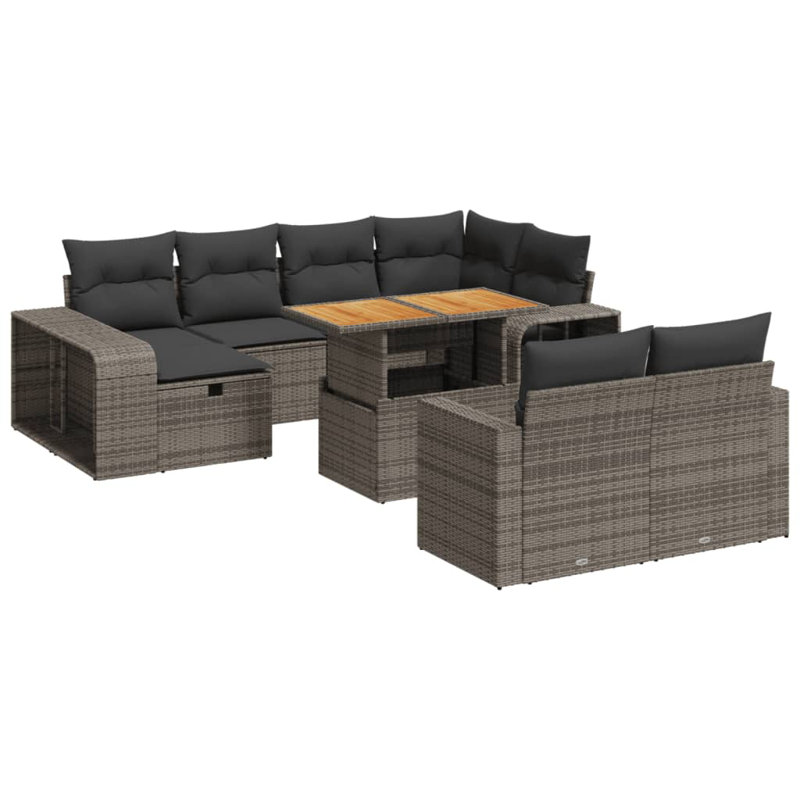 Ensemble de canapé de jardin Vidaxl gris