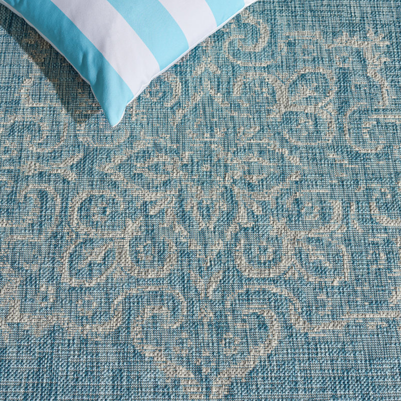Tapis oriental d'intérieur / extérieur Lanny Performance, Rectangle 6 pi 7 po x 9 pi 6 po