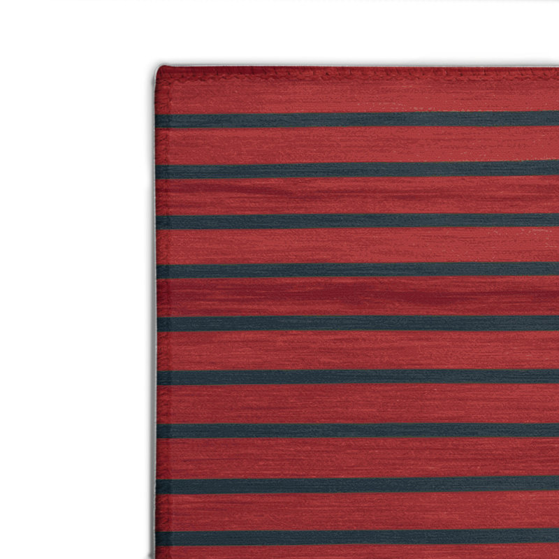 Tapis intérieur / extérieur vert HorizontalStripes, Rectangulaire 2 pi x 3 pi