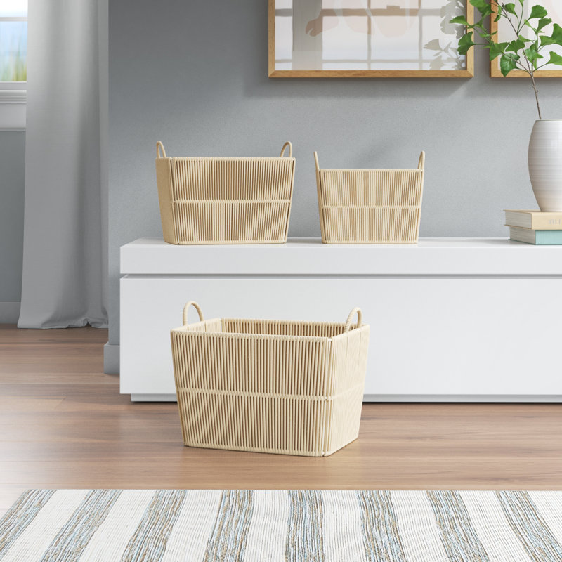 Ensemble de paniers en métal 3 pièces, H 12,25 po x l 16,20 po x P 11,40 po