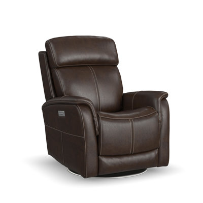 Panorama Leather Swivel Power Recliner