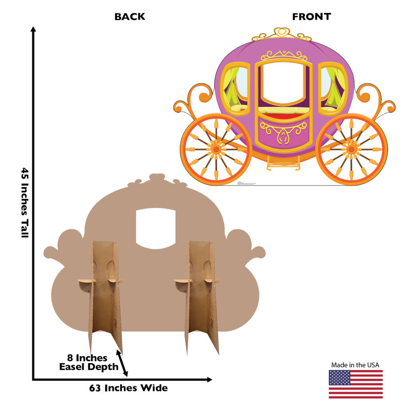 Purple and Orange Princess Carriage Cardboard Stand-in