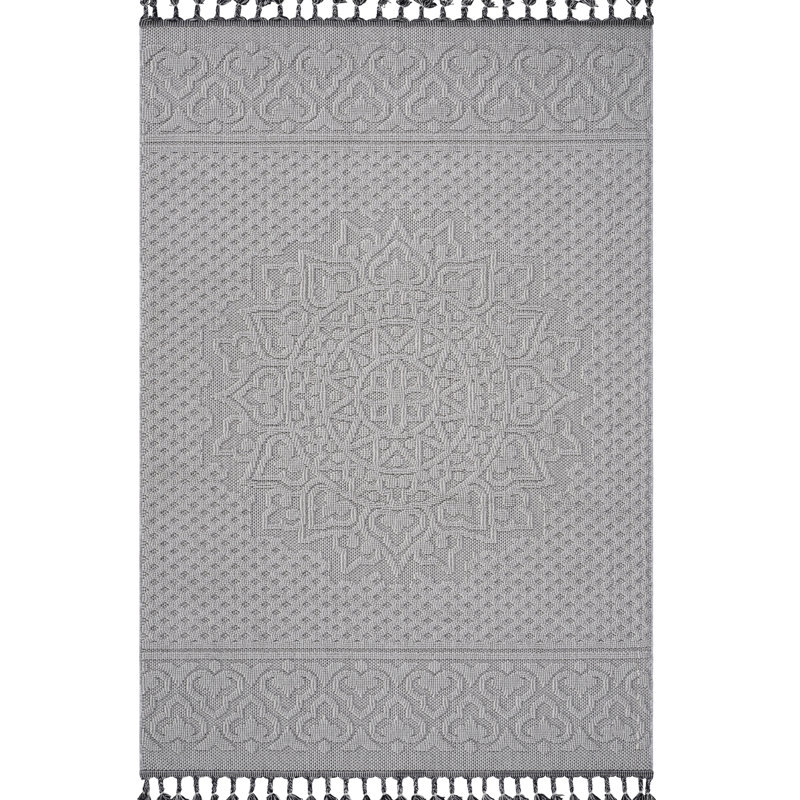 White/ 8X10 Area Rug With Medallion, Stain , Easy To Clean, For Bedroom And Office Soft Pile,, Rectangle 8' x 10'1"