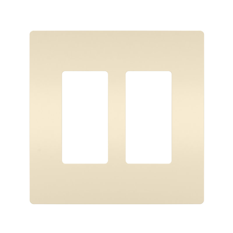Radiant 2-Gang Decorator Rocker Screwless Wall Plate, Light Almond