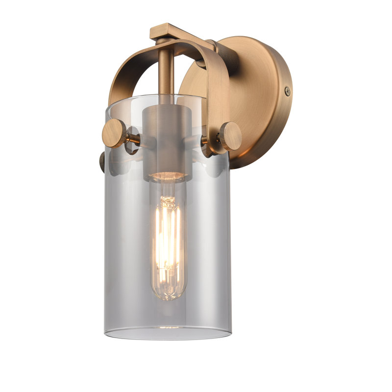 Applique murale 1 lumière 7 po Siglerville, Laiton brossé, Plaqué couleur fumée