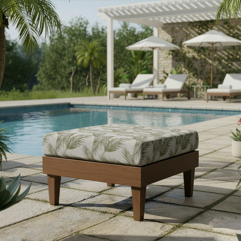 Coussin de remplacement pour repose-pieds d'extérieur Sunbrella, Mousse florale de La Havane