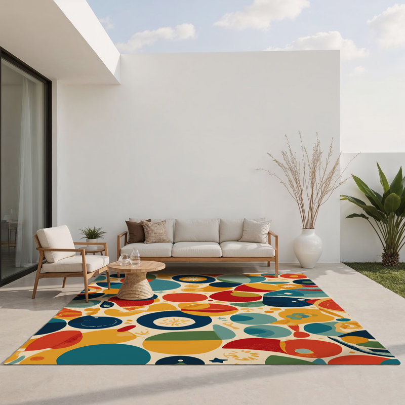 Retro Bounce Indoor And Outdoor Area Rug, Rectangle 3' x 5'