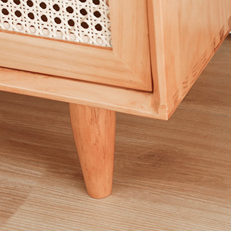 Simple solid wood rattan weaving TV cabinet, 78.74"