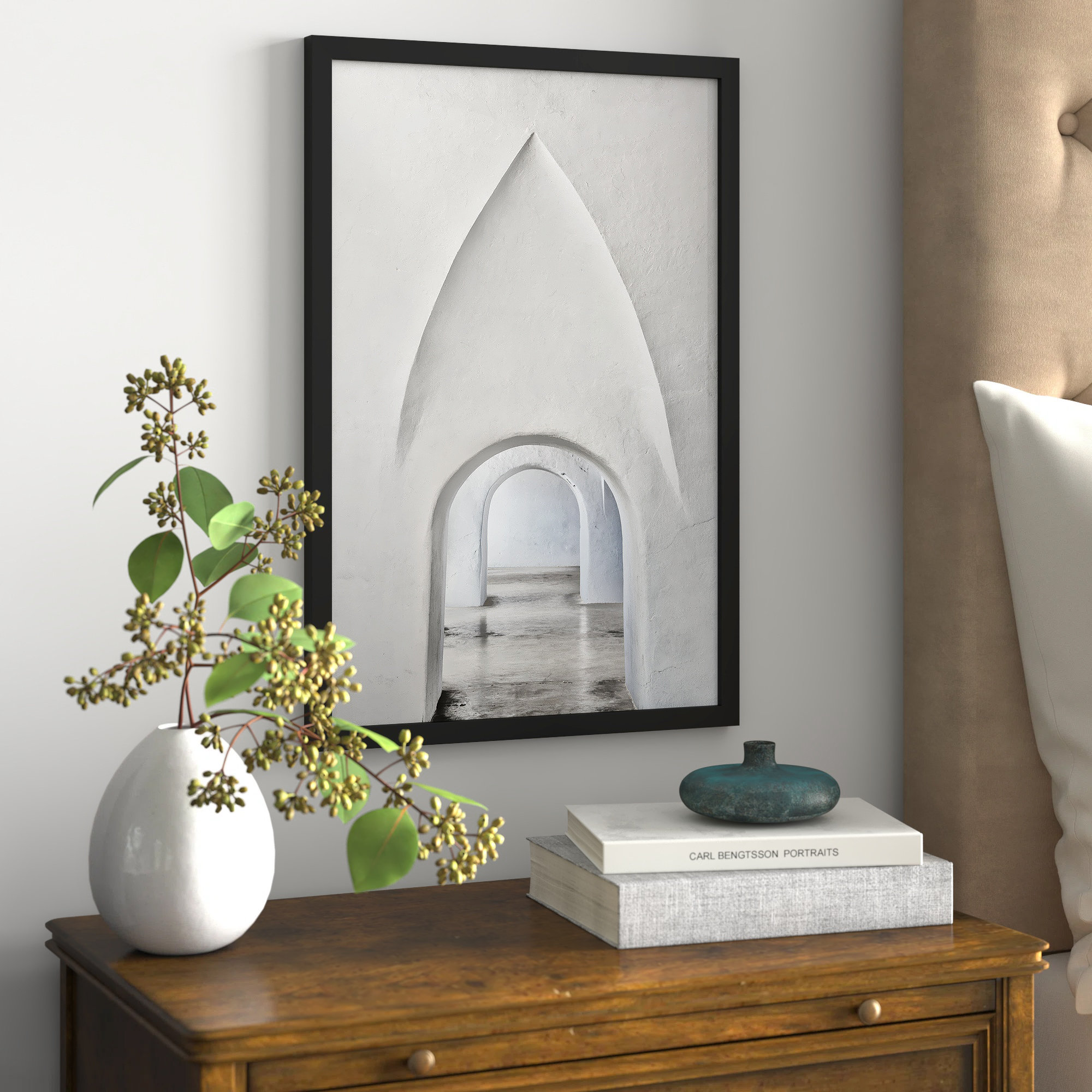Through Old San Juan by Golie, 26" H x 18" W, Black Framed