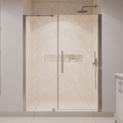 OVE Decors Pasadena 57 1/16 To 59 1/16 In. W X 72 In. H Alcove Frameless Pivot Shower Door, 2025