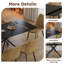 Ensemble de table de salle à manger rétractable en pierre frittée, il présente une conception rectangulaire moderne, avec des pieds de table en acier au carbone et une structure à pieds croisés au bas. (Table + 4 chaises)-37917137-37917167