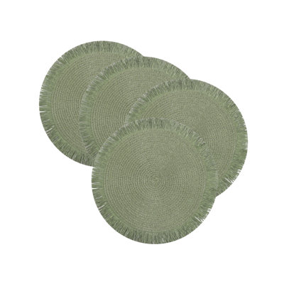 15" Round Woven Placemats, Set Of 4