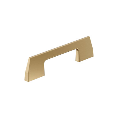 Angle 3 inch (76mm) Center-to-Center Champagne Bronze Cabinet Pull - 10 Pack