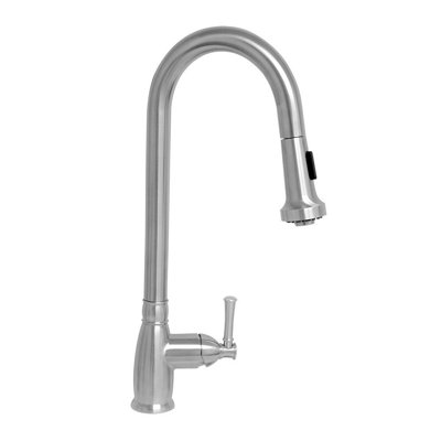 Robinet de cuisine à col de cygne à levier simple en acier inoxydable de la collection Whitehaus