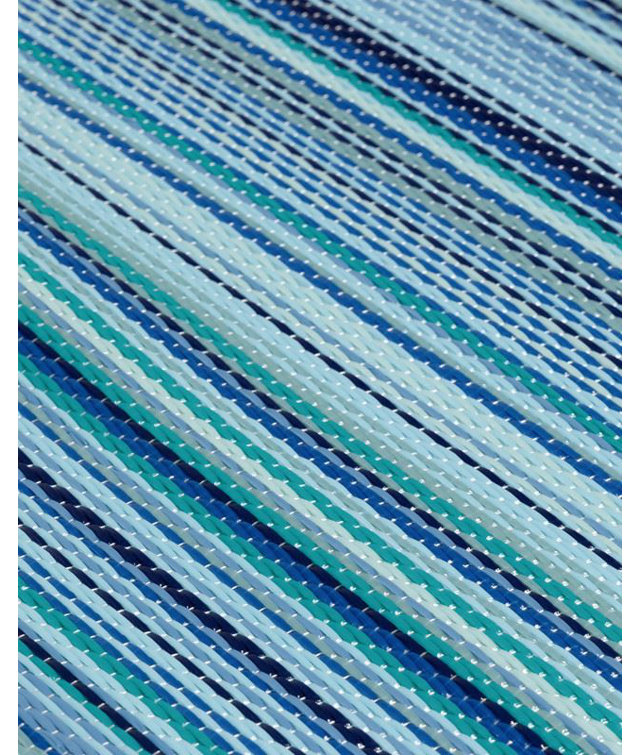 Rainbow Collection Outdoor Rug Striped Design in Blue