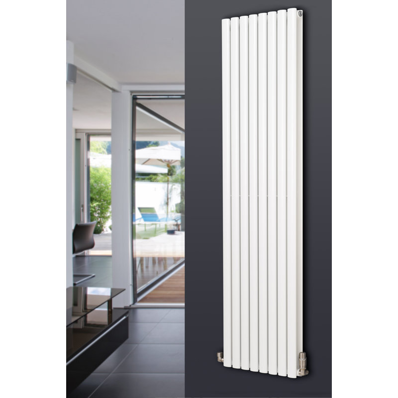 Angela Vertical Designer Radiator, White, 150cm H x 29.4cm W x 10.2cm D