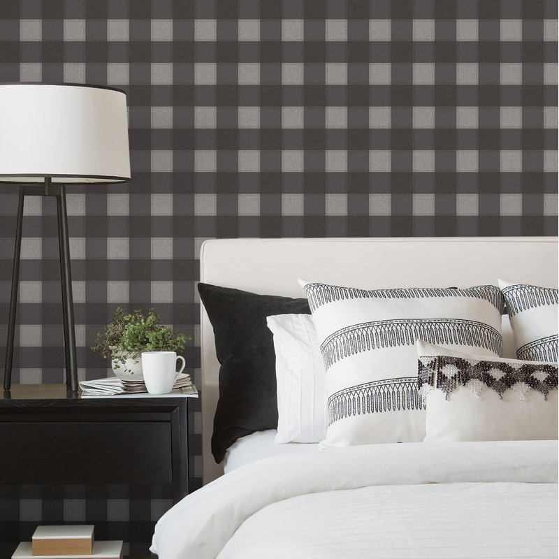Conisbrough 10m x 53cm Matte Wallpaper Roll, Black/Grey