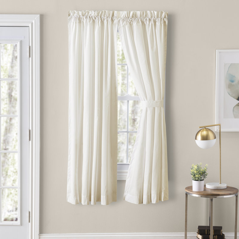 Placide Cotton Blend Sheer Curtain Pair, Natural, 40" W x 45" L