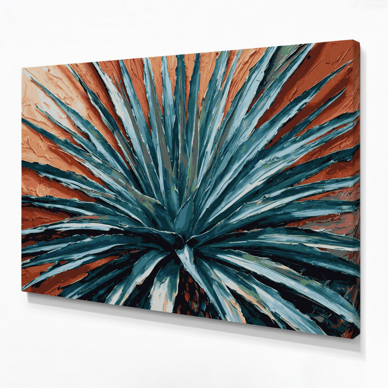«Southwestern Plants Century Plant 154», art mural sur toile grise, H 11 po x l 14 po
