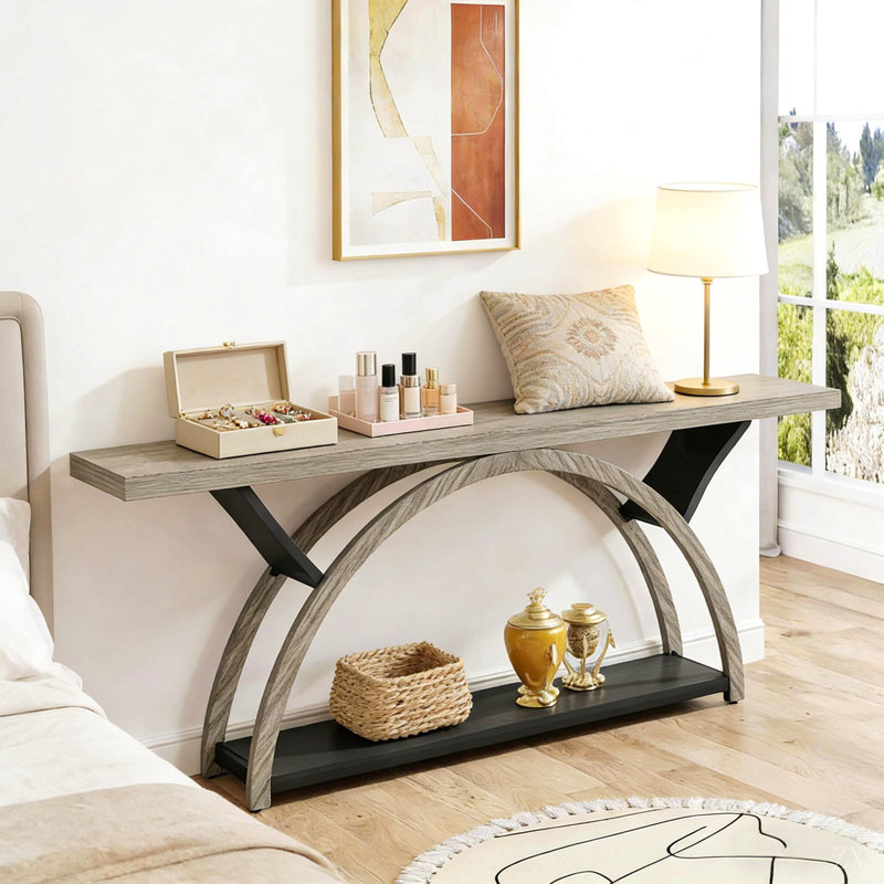 Table d'appoint à 2 niveaux, table de vestibule, table console