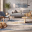 Tapis moderne ocre à l'aquarelle abstraite, bleu, gris, or, crème, ivoire, lavable à la machine, antidérapant, à poils courts, adapté à l'intérieur et à l'extérieur, pour salon, chambre, salle à manger, entrée, couloir, bureau-1856077482
