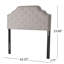 Tête de lit en tissu gris pour la chambre à coucher - grand lit double et grand lit avec coutures contemporaines à boutons de diamants et magnifique garniture cloutée