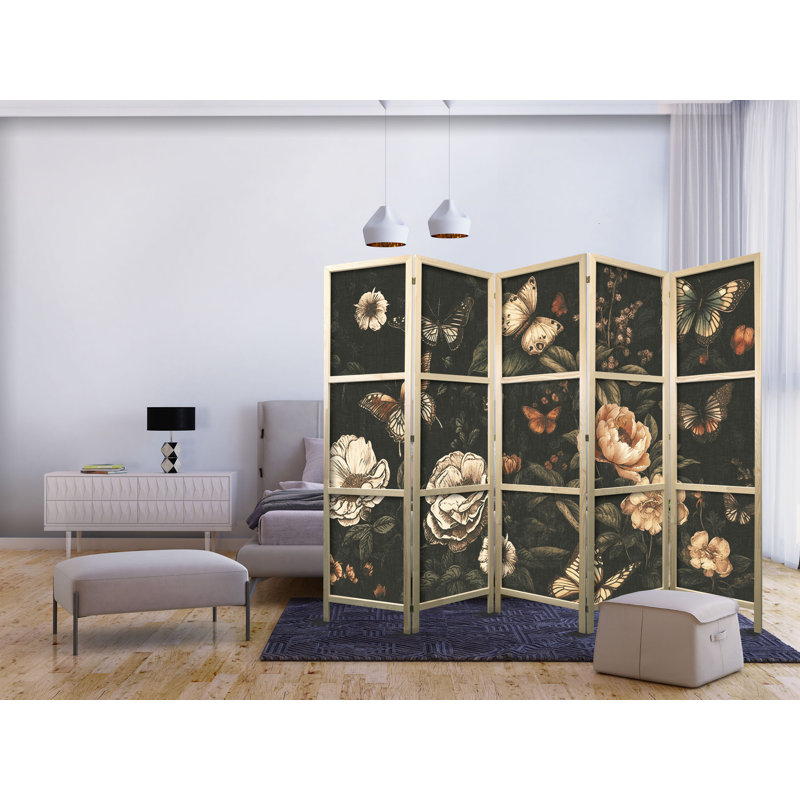 171cm H Solid Wood Folding Room Divider, 171cm H x 225cm W x 1.2cm D