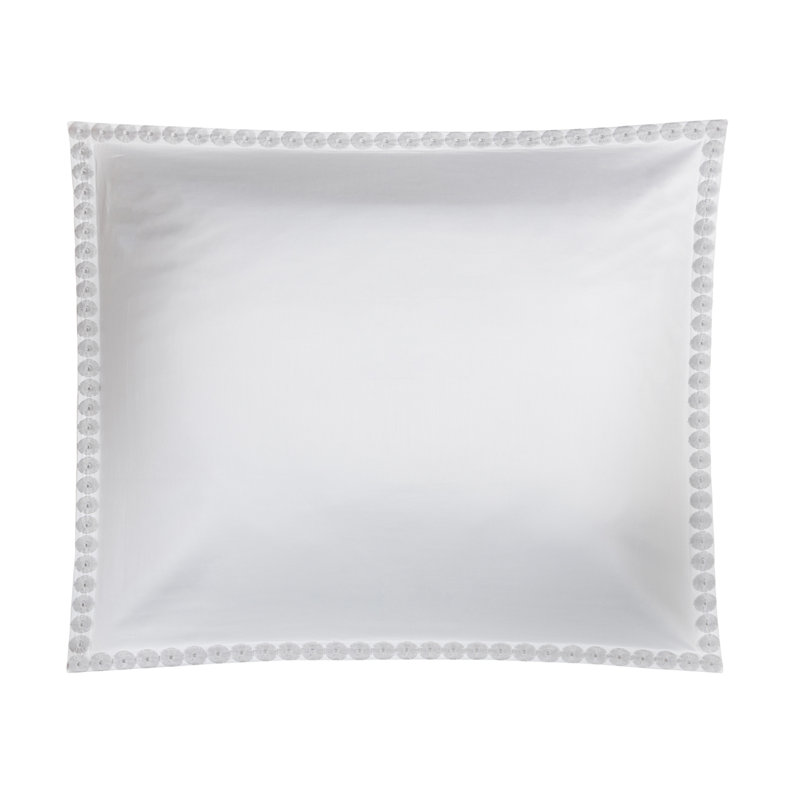 Angele Duvet Cover, Standard Shams, White/Silver