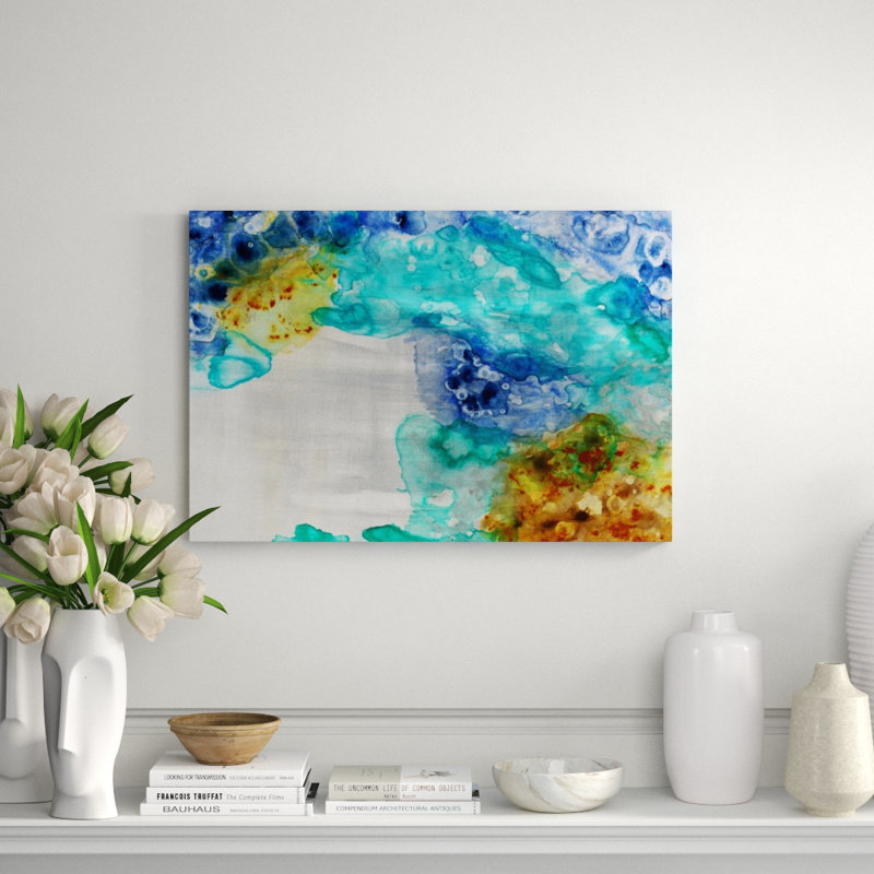 Floating Drops 6 Print by Natasha Jordan, 24" H x 35" W x 1.5" D, Knife Gel
